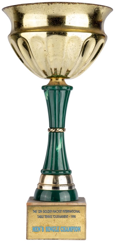 THE 12th GOLDEN RACKET INTERNATIONAL TABLE TENNIS TOURNAMENT （第12屆金球拍國際桌球錦標賽男子單人冠軍獎盃）