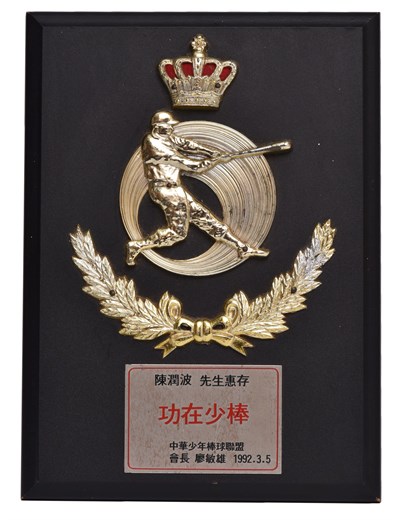 功在少棒紀念獎牌