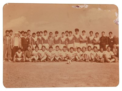 與香港蘭城隊友誼賽合影