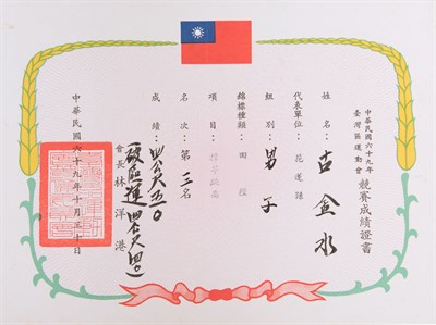 69年區運男子組撐竿跳高（破區運紀錄4公尺40）第3名4公尺50